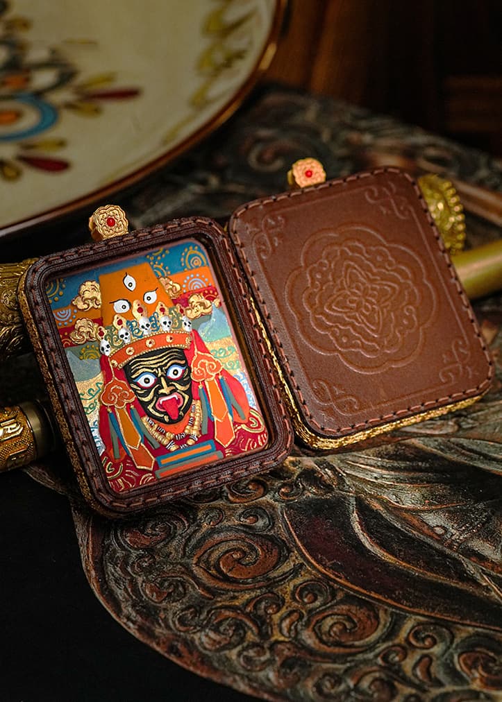 3D Hand-painted Thangka Pendant — hand-painted Tibetan Thangka